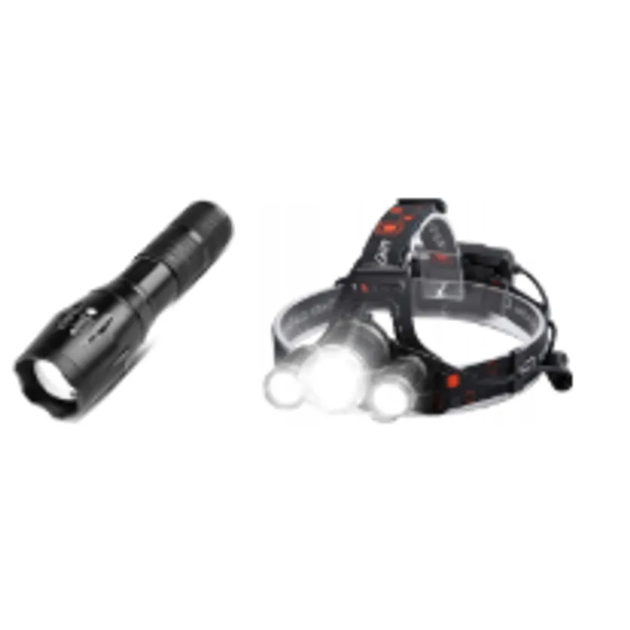 Lumex H2 set: rechargeable LED headlamp and torch, in a case